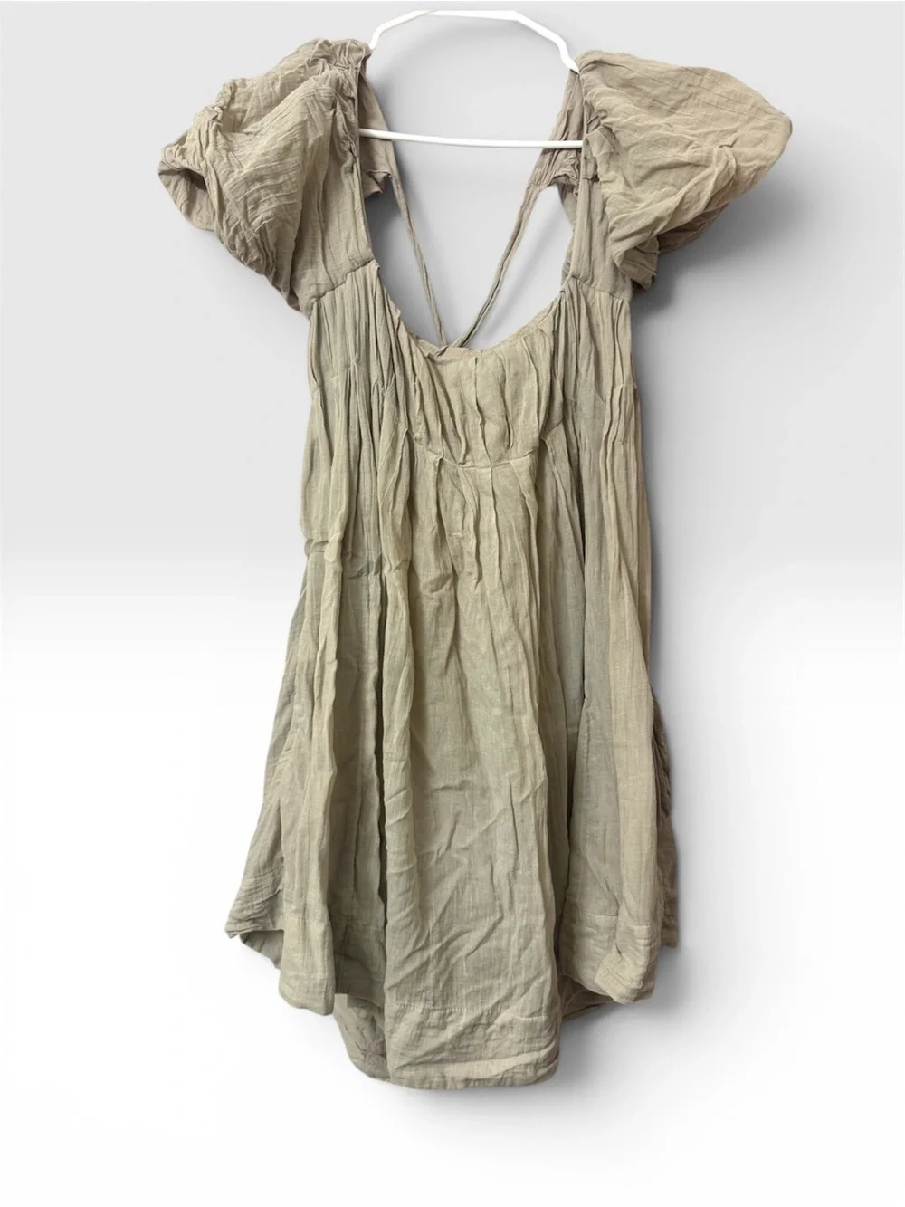 Free People Mini Dress in Light Beige